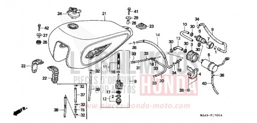 FUEL TANK/FUEL PUMP (VT1100CS/CT) VT1100CS de 1995
